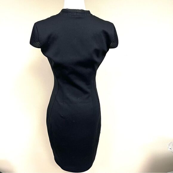 Tahari black sheath dress with silver zipper front Sz 2 - Picture 5 of 9